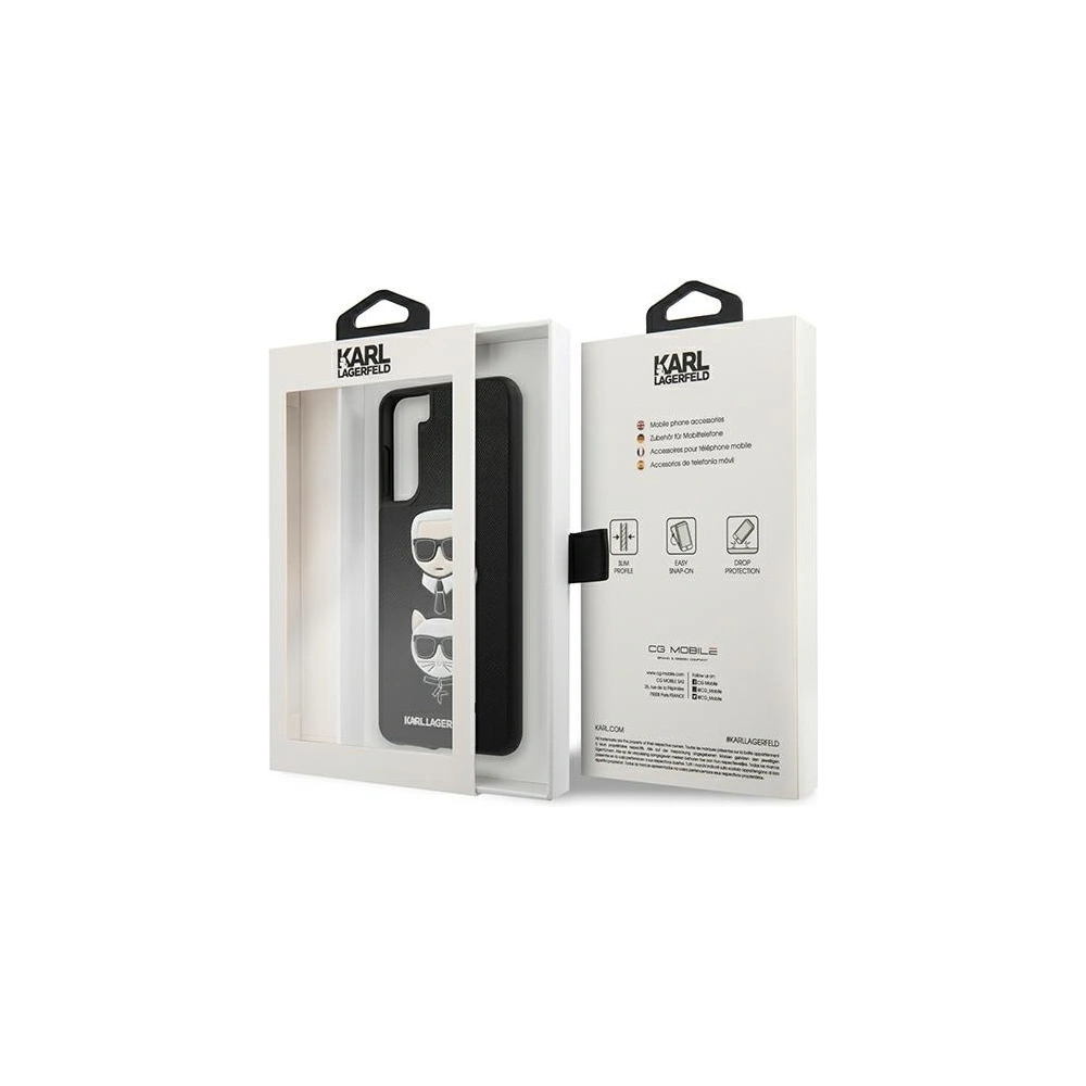 Hurtownia GSM - Etui Karl Lagerfeld KLHCS21MSAKICKCBK Samsung Galaxy S21+ Plus czarny/black hardcase Saffiano Ikonik Karl&Choupette Head - KLD453BLK - {ean13} - Hurt