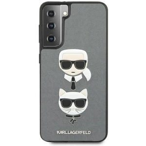 Hurtownia GSM - Etui Karl Lagerfeld KLHCS21MSAKICKCSL Samsung Galaxy S21+ Plus srebrny/silver hardcase Saffiano Ikonik Karl&Choupette Head - KLD454SLV - {ean13} - Hurt
