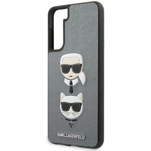 Hurtownia GSM - Etui Karl Lagerfeld KLHCS21MSAKICKCSL Samsung Galaxy S21+ Plus srebrny/silver hardcase Saffiano Ikonik Karl&Choupette Head - KLD454SLV - {ean13} - Hurt