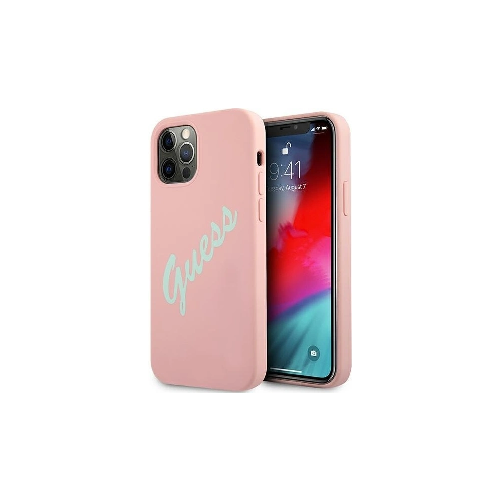 Hurtownia GSM - Etui Guess GUHCP12LLSVSPG Apple iPhone 12 Pro Max różowo zielony/green pink hardcase Silicone Vintage - GUE883GRNPNK - {ean13} - Hurt
