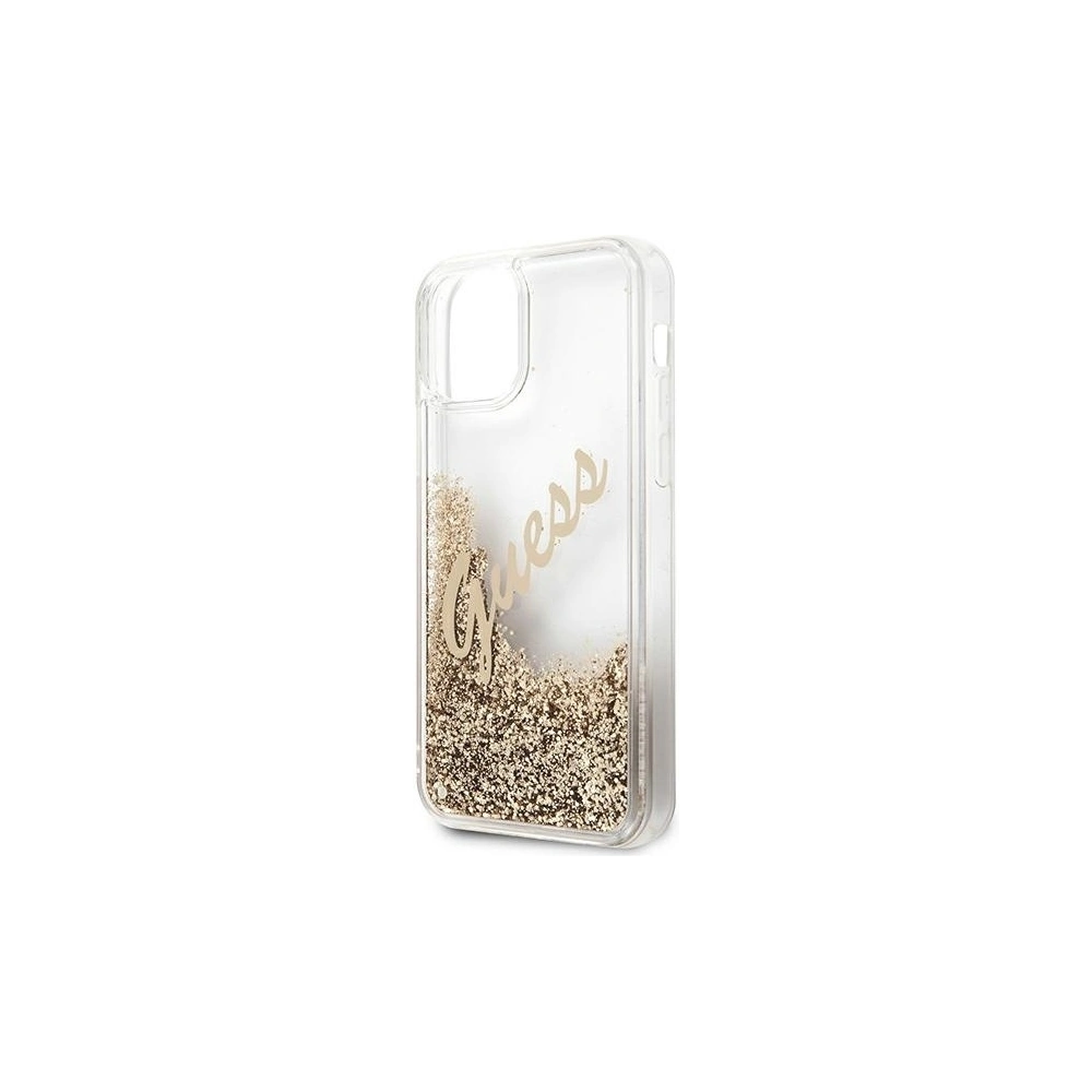Hurtownia GSM - Etui Guess GUHCP12MGLVSGO Apple iPhone 12/12 Pro złoty/gold hardcase Glitter Vintage Script - GUE886GLD - {ean13} - Hurt