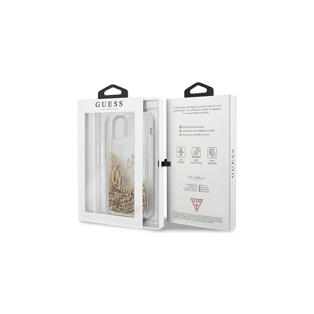 Hurtownia GSM - Etui Guess GUHCP12MGLVSGO Apple iPhone 12/12 Pro złoty/gold hardcase Glitter Vintage Script - GUE886GLD - {ean13} - Hurt