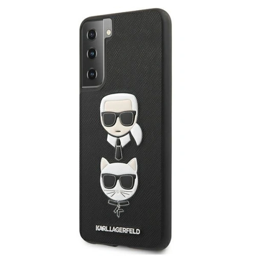 Etui Karl Lagerfeld KLHCS21SSAKICKCBK Samsung Galaxy S21 czarny/black hardcase Saffiano Ikonik Karl&Choupette Head