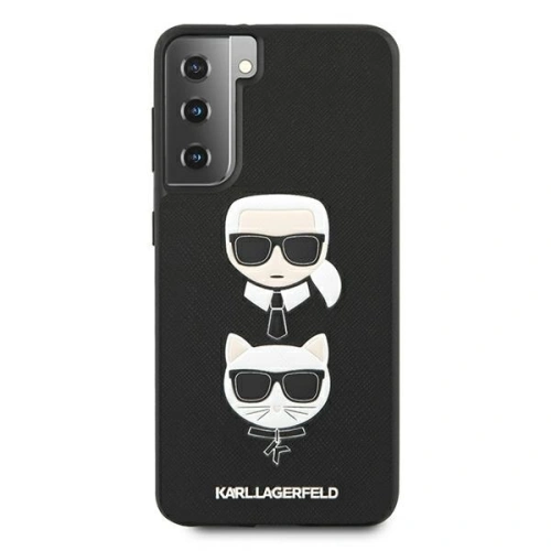 Etui Karl Lagerfeld KLHCS21SSAKICKCBK Samsung Galaxy S21 czarny/black hardcase Saffiano Ikonik Karl&Choupette Head