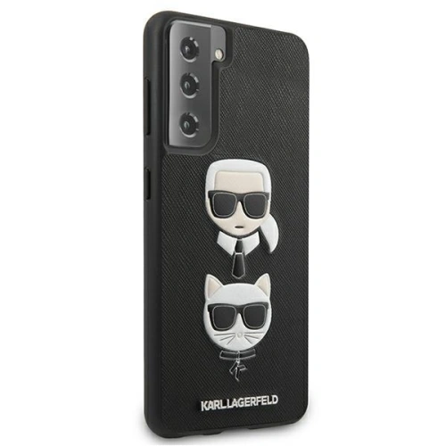 Etui Karl Lagerfeld KLHCS21SSAKICKCBK Samsung Galaxy S21 czarny/black hardcase Saffiano Ikonik Karl&Choupette Head