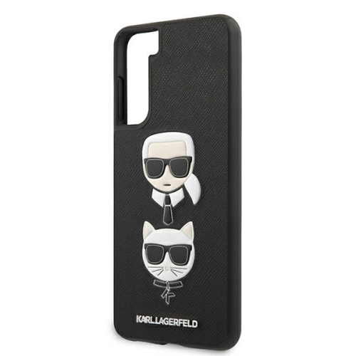Etui Karl Lagerfeld KLHCS21SSAKICKCBK Samsung Galaxy S21 czarny/black hardcase Saffiano Ikonik Karl&Choupette Head