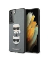 Etui Karl Lagerfeld KLHCS21SSAKICKCSL Samsung Galaxy S21 srebrny/silver hardcase Saffiano Ikonik Karl&Choupette Head