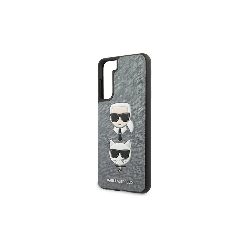 Wholesale Karl Lagerfeld KLHCS21SSAKICKCSL Samsung Galaxy S21 silver hardcase Saffiano Ikonik Karl&Choupette Head - KLD461SLV - {ean13} - Hurt