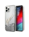 Etui Guess GUHCP12MGLVSSI Apple iPhone 12/12 Pro srebrny/silver hardcase Glitter Vintage Script