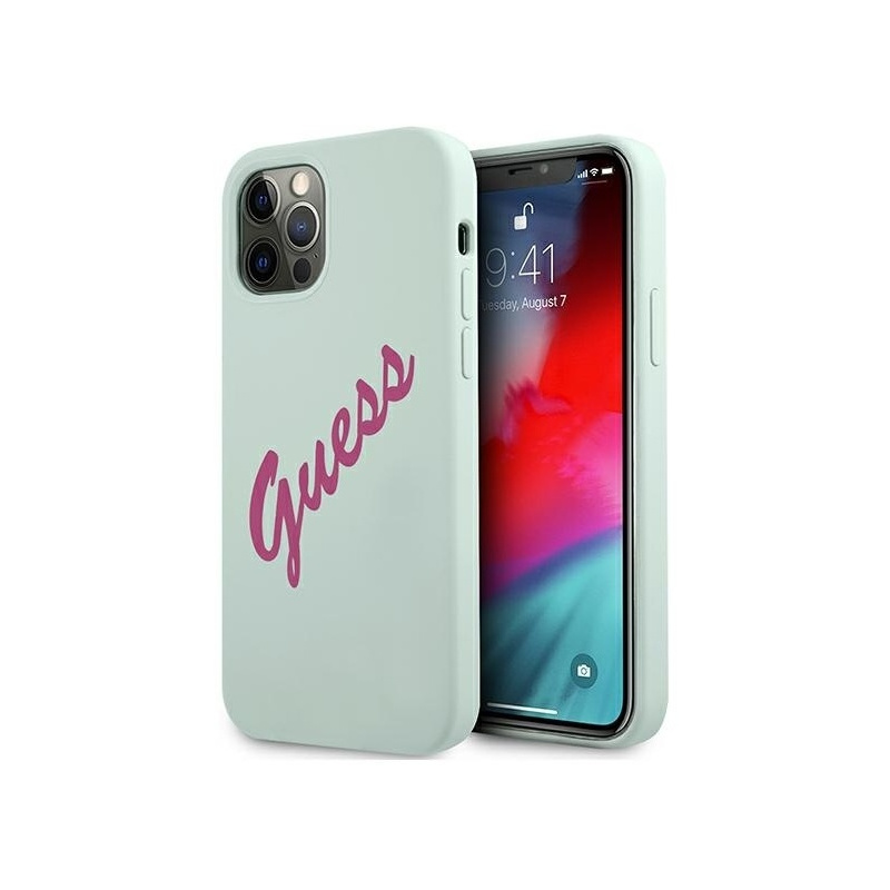Guess Distributor - 3700740495223 - GUE889BLUFCS - Guess GUHCP12MLSVSBF Apple iPhone 12/12 Pro blue fuschia hardcase Silicone Vintage - B2B homescreen