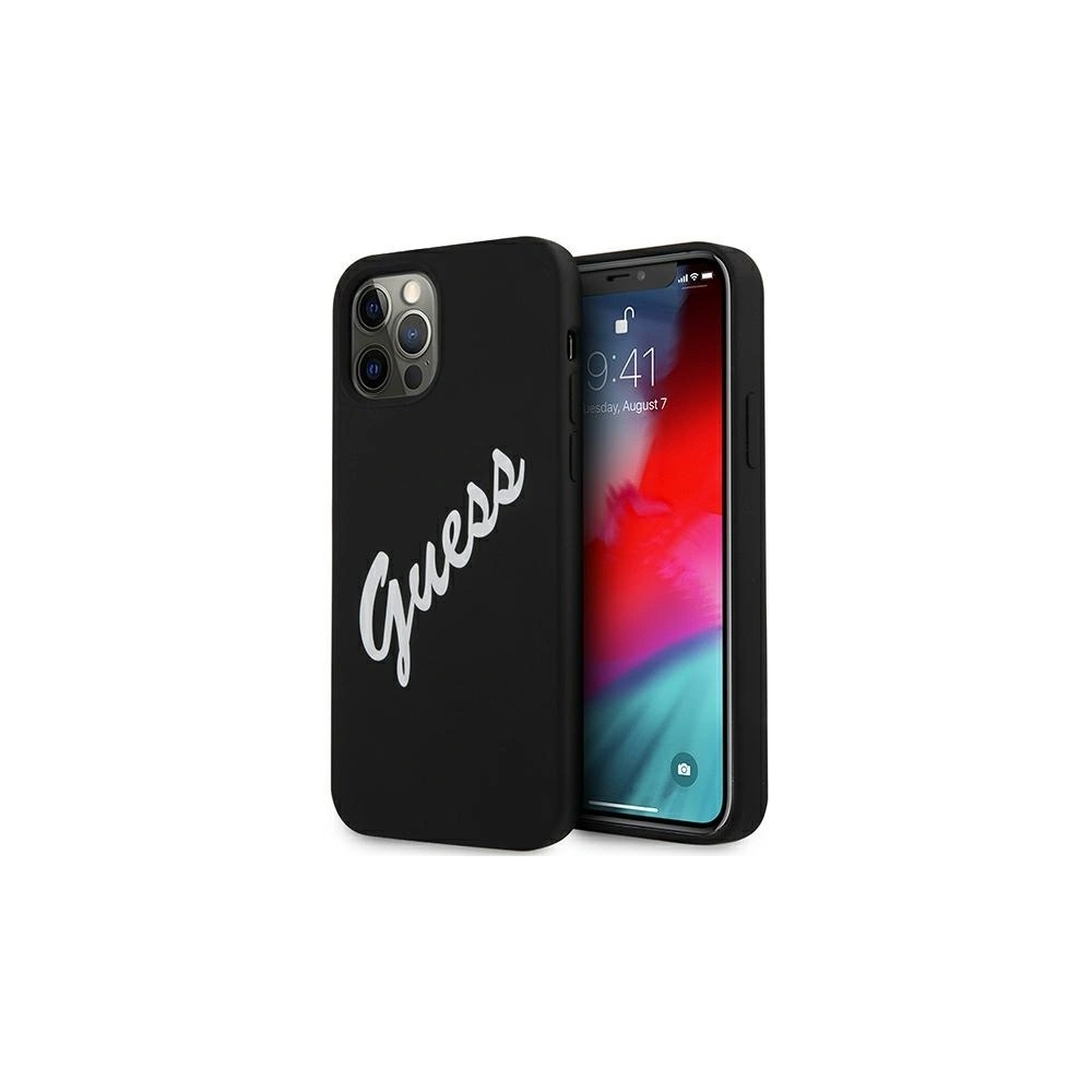 Wholesale Guess GUHCP12MLSVSBW Apple iPhone 12/12 Pro black white hardcase Silicone Vintage - GUE892BLKWHT - {ean13} - Hurt