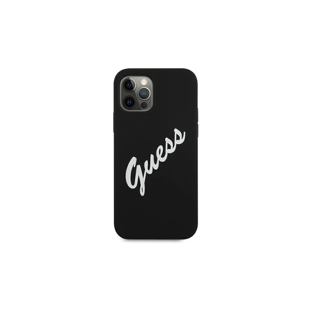 Hurtownia GSM - Etui Guess GUHCP12MLSVSBW Apple iPhone 12/12 Pro czarno biały/black white hardcase Silicone Vintage - GUE892BLKWHT - {ean13} - Hurt