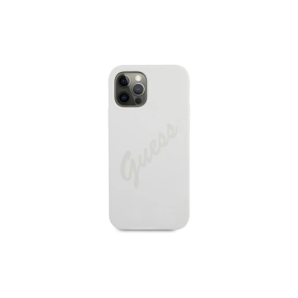 Hurtownia GSM - Etui Guess GUHCP12MLSVSCR Apple iPhone 12/12 Pro kremowy/cream hardcase Script Vintage - GUE893CRE - {ean13} - Hurt