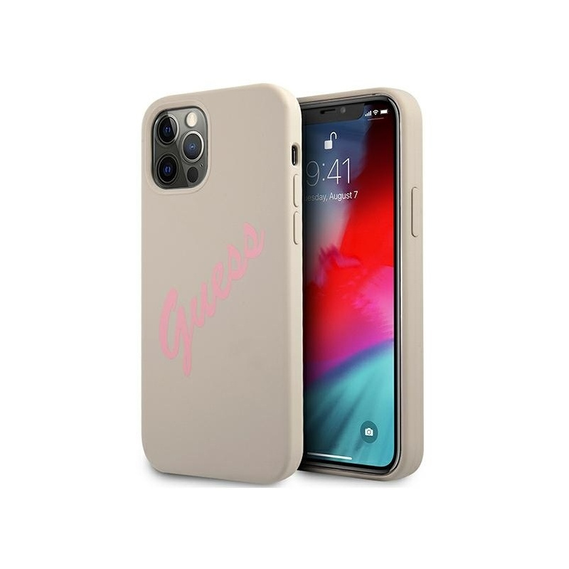 Guess Distributor - 3700740495254 - GUE894GRYPNK - Guess GUHCP12MLSVSGP Apple iPhone 12/12 Pro grey pink hardcase Silicone Vintage - B2B homescreen