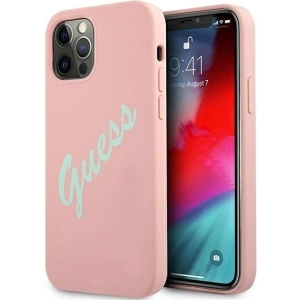 Guess GUHCP12MLSVSPG Apple iPhone 12/12 Pro green pink hardcase Silicone Vintage