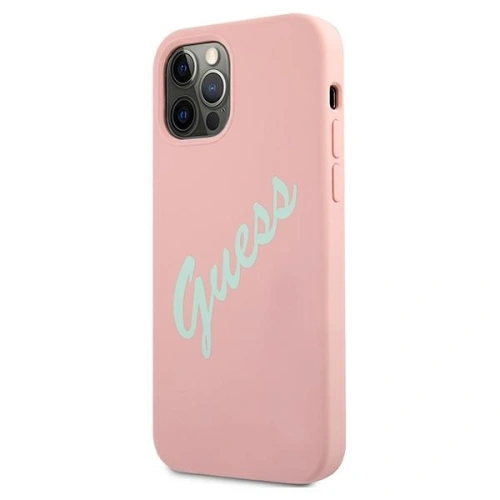 Etui Guess GUHCP12MLSVSPG Apple iPhone 12/12 Pro różowo zielony/green pink hardcase Silicone Vintage