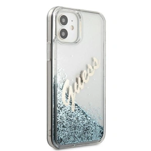 Hurtownia GSM - Etui Guess GUHCP12SGLVSBL Apple iPhone 12 mini niebieski/blue hardcase Glitter Vintage Script - GUE897BLU - {ean13} - Hurt