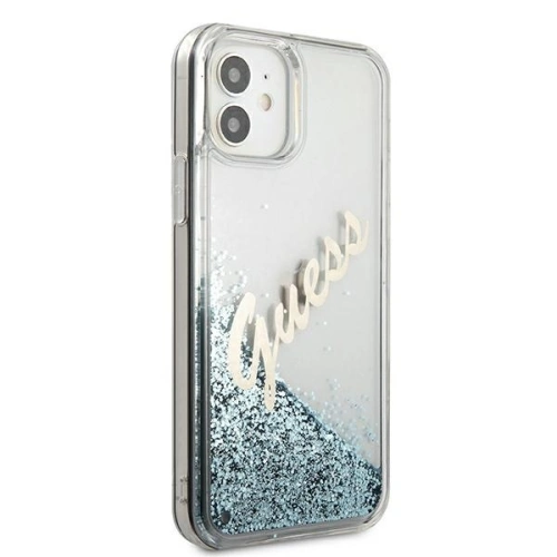Etui Guess GUHCP12SGLVSBL Apple iPhone 12 mini niebieski/blue hardcase Glitter Vintage Script