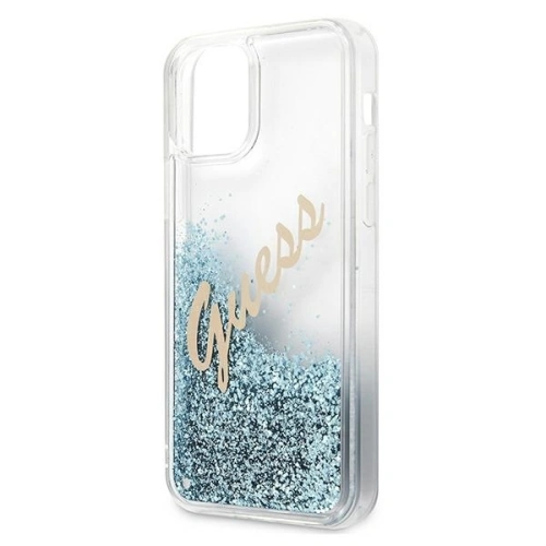 Etui Guess GUHCP12SGLVSBL Apple iPhone 12 mini niebieski/blue hardcase Glitter Vintage Script