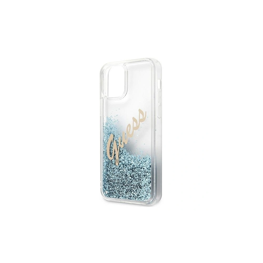 Wholesale Guess GUHCP12SGLVSBL Apple iPhone 12 mini blue hardcase Glitter Vintage Script - GUE897BLU - {ean13} - Hurt
