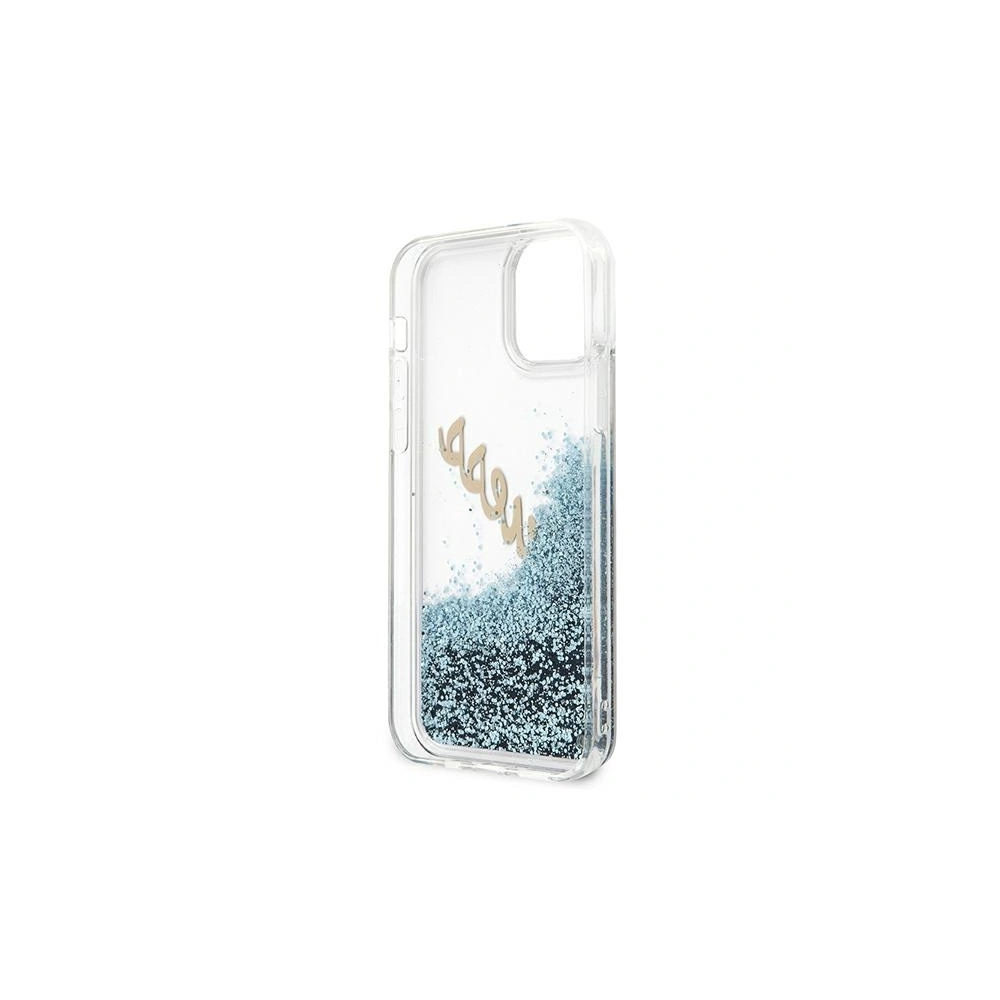 Wholesale Guess GUHCP12SGLVSBL Apple iPhone 12 mini blue hardcase Glitter Vintage Script - GUE897BLU - {ean13} - Hurt