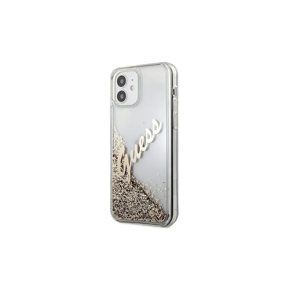 Wholesale Guess GUHCP12SGLVSGO Apple iPhone 12 mini gold hardcase Glitter Vintage Script - GUE898GLD - {ean13} - Hurt