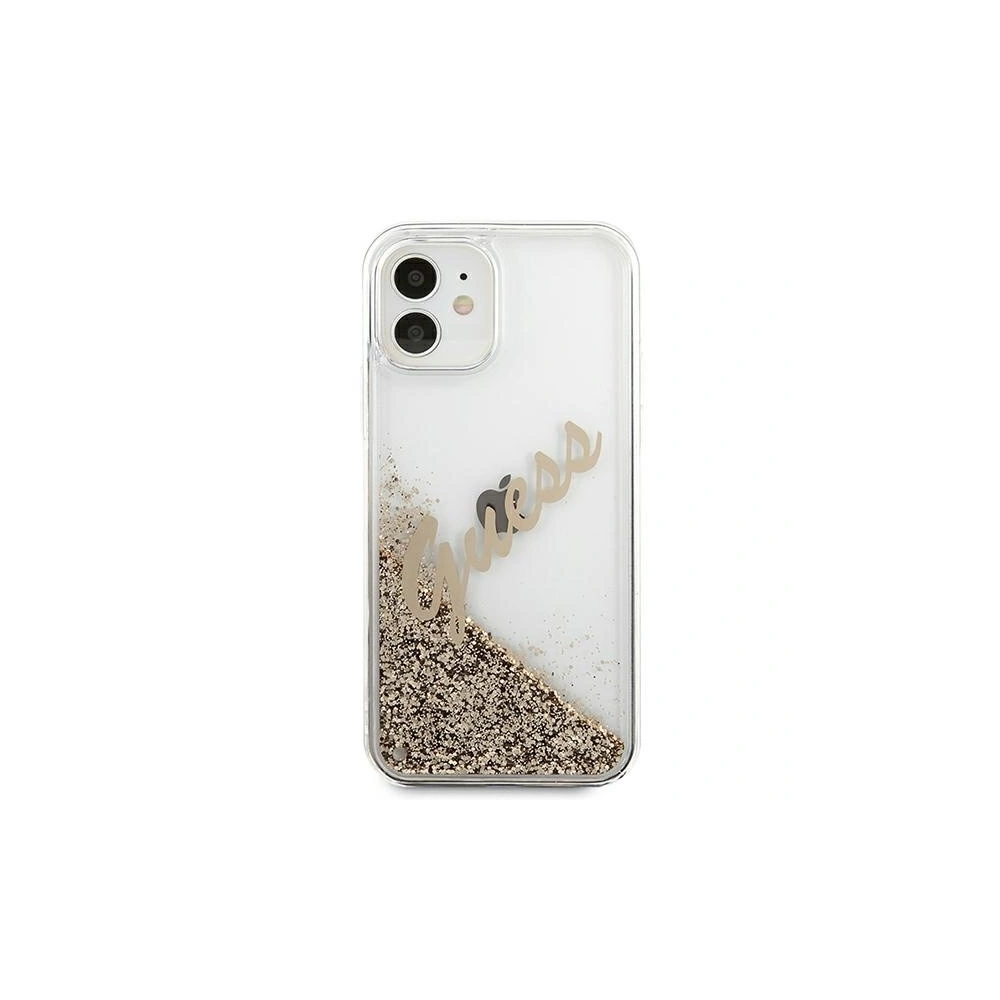 Wholesale Guess GUHCP12SGLVSGO Apple iPhone 12 mini gold hardcase Glitter Vintage Script - GUE898GLD - {ean13} - Hurt