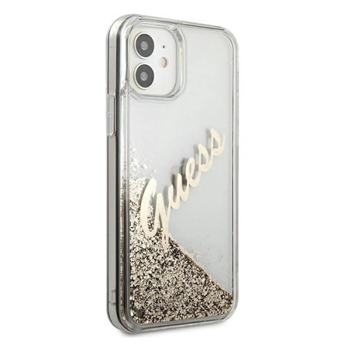 Etui Guess GUHCP12SGLVSGO Apple iPhone 12 mini złoty/gold hardcase Glitter Vintage Script