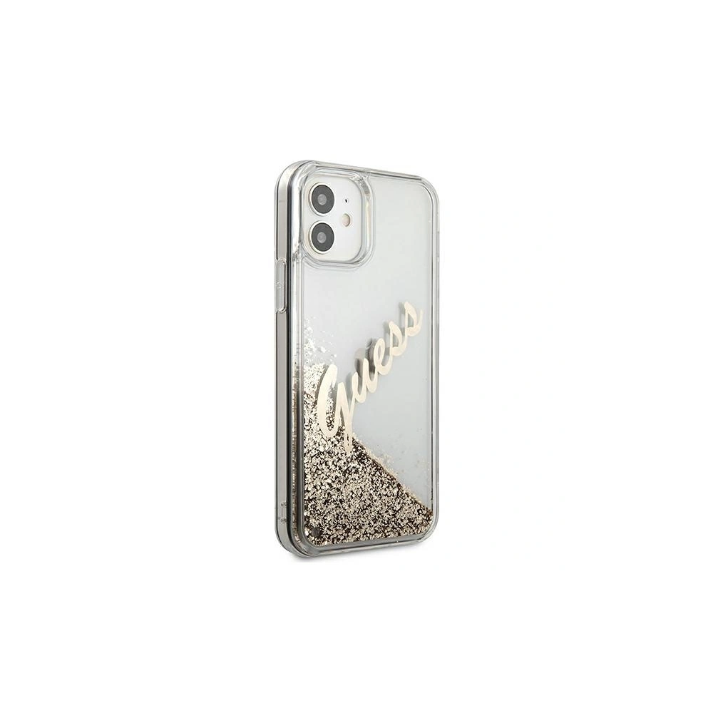 Hurtownia GSM - Etui Guess GUHCP12SGLVSGO Apple iPhone 12 mini złoty/gold hardcase Glitter Vintage Script - GUE898GLD - {ean13} - Hurt