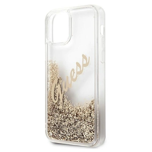 Etui Guess GUHCP12SGLVSGO Apple iPhone 12 mini złoty/gold hardcase Glitter Vintage Script