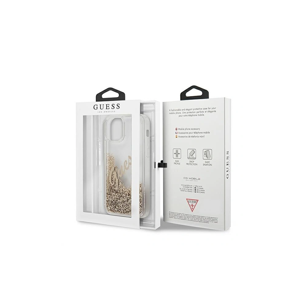 Wholesale Guess GUHCP12SGLVSGO Apple iPhone 12 mini gold hardcase Glitter Vintage Script - GUE898GLD - {ean13} - Hurt