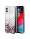 Wholesale Guess GUHCP12SGLVSPI Apple iPhone 12 mini pink hardcase Glitter Vintage Script - GUE899PNK - {ean13} - Hurt
