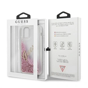 Etui Guess GUHCP12SGLVSPI Apple iPhone 12 mini różowy/pink hardcase Glitter Vintage Script