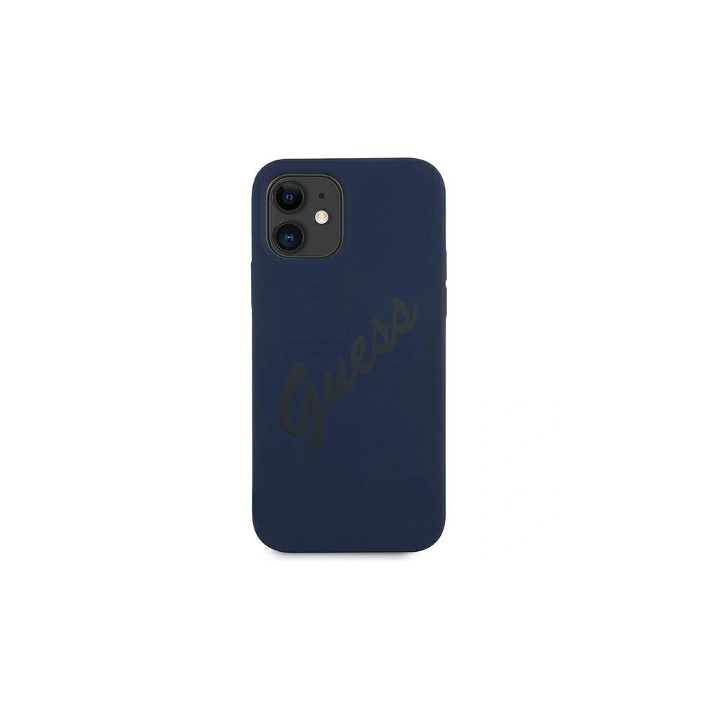 Hurtownia GSM - Etui Guess GUHCP12SLSVSBL Apple iPhone 12 mini niebieski/blue hardcase Script Vintage - GUE901BLU - {ean13} - Hurt