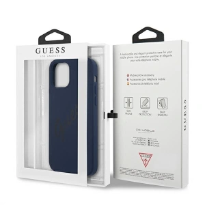 Hurtownia GSM - Etui Guess GUHCP12SLSVSBL Apple iPhone 12 mini niebieski/blue hardcase Script Vintage - GUE901BLU - {ean13} - Hurt