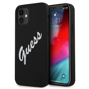 Guess GUHCP12SLSVSBW Apple iPhone 12 mini black white hardcase Silicone Vintage