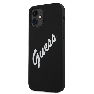 Guess GUHCP12SLSVSBW Apple iPhone 12 mini black white hardcase Silicone Vintage