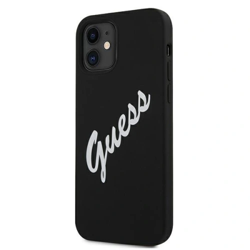 Etui Guess GUHCP12SLSVSBW Apple iPhone 12 mini czarno biały/black white hardcase Silicone Vintage