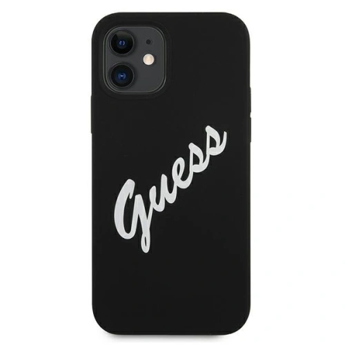 Etui Guess GUHCP12SLSVSBW Apple iPhone 12 mini czarno biały/black white hardcase Silicone Vintage