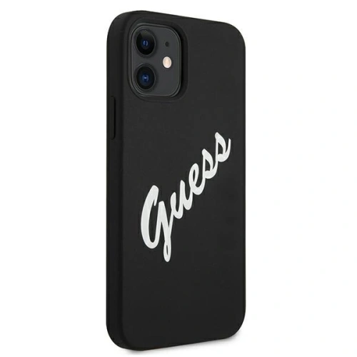 Etui Guess GUHCP12SLSVSBW Apple iPhone 12 mini czarno biały/black white hardcase Silicone Vintage