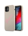 Guess GUHCP12SLSVSGP Apple iPhone 12 mini grey pink hardcase Silicone Vintage