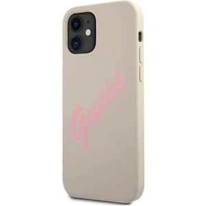 Hurtownia GSM - Etui Guess GUHCP12SLSVSGP Apple iPhone 12 mini szaro różowy/grey pink hardcase Silicone Vintage - GUE904GRYPNK - {ean13} - Hurt