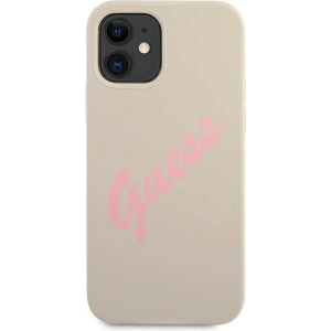 Hurtownia GSM - Etui Guess GUHCP12SLSVSGP Apple iPhone 12 mini szaro różowy/grey pink hardcase Silicone Vintage - GUE904GRYPNK - {ean13} - Hurt