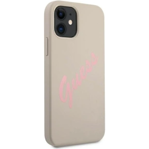 Hurtownia GSM - Etui Guess GUHCP12SLSVSGP Apple iPhone 12 mini szaro różowy/grey pink hardcase Silicone Vintage - GUE904GRYPNK - {ean13} - Hurt
