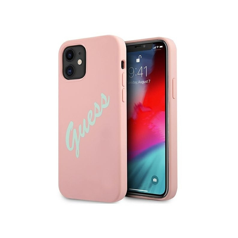 Guess Distributor - 3700740495186 - GUE905PNKGRN - Guess GUHCP12SLSVSPG Apple iPhone 12 mini green pink hardcase Silicone Vintage - B2B homescreen