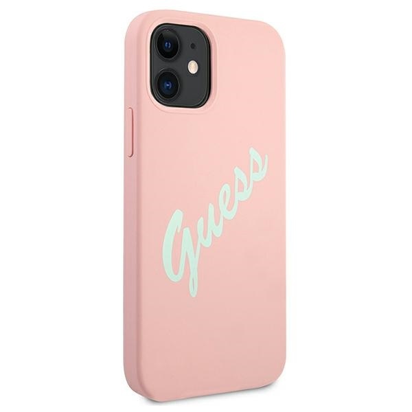 Kryt Guess GUHCP12SLSVSPG Apple iPhone 12 mini green pink hardcase Silicone Vintage