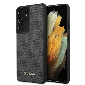 Guess GUHCS21LG4GFGR Samsung Galaxy S21 Ultra grey hard case 4G Metal Gold Logo