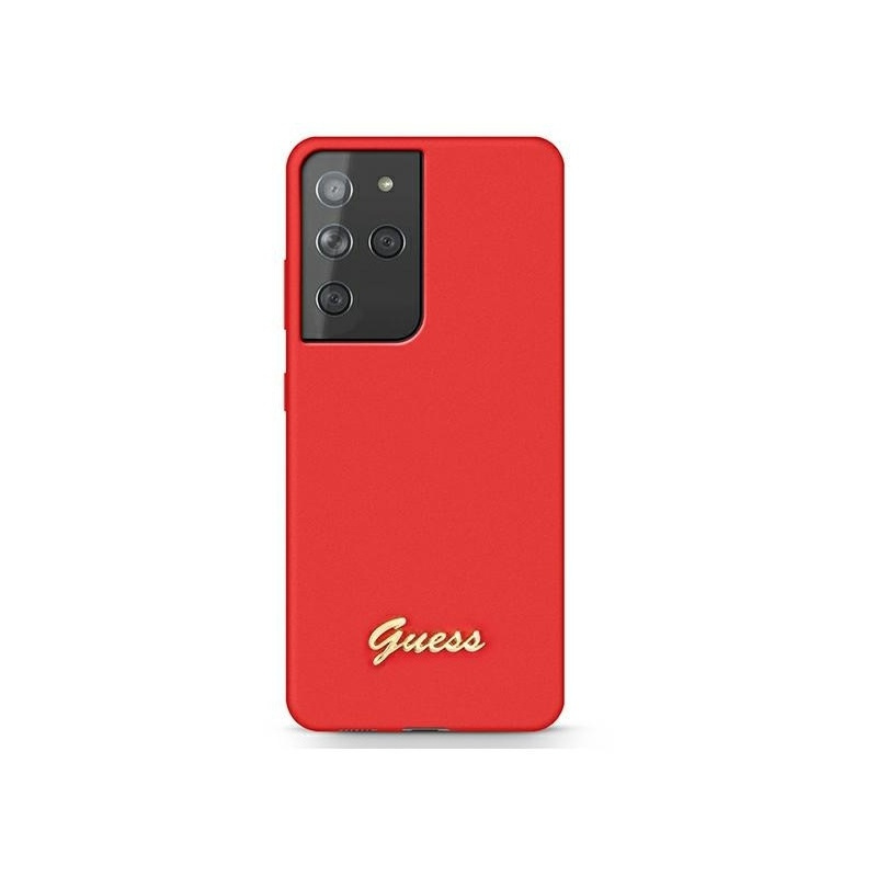 Hurtownia Guess - 3700740495810 - GUE910RED - Etui Guess GUHCS21LLSLMGRE Samsung Galaxy S21 Ultra czerwony/red hardcase Silicone Script Metal Logo - B2B homescreen