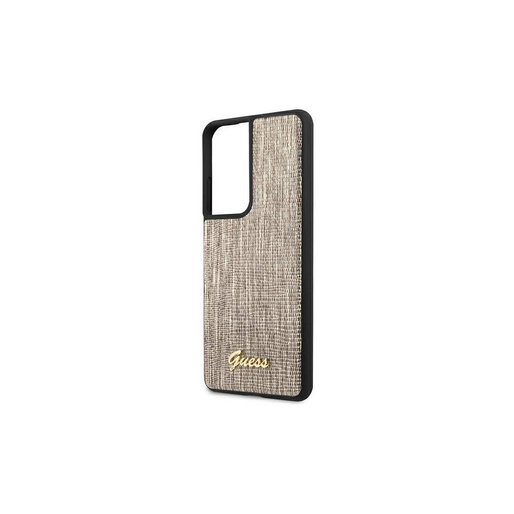 Wholesale Guess GUHCS21LPCUMLLIGO Samsung Galaxy S21 Ultra gold hardcase Lizard Collection - GUE911GLD - {ean13} - Hurt