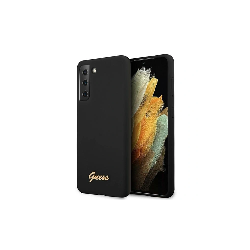Hurtownia GSM - Etui Guess GUHCS21MLSLMGBK Samsung Galaxy S21+ Plus czarny/black hardcase Silicone Script Metal Logo - GUE915BLK - {ean13} - Hurt